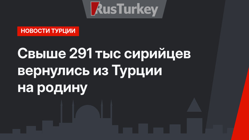 Свыше 291 тыс сирийцев вернулись из Турции на родину 