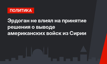 Эрдоган не влиял на принятие решения о выводе американских войск из Сирии