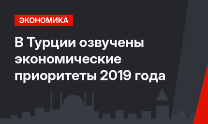 В Турции озвучены экономические приоритеты 2019 года