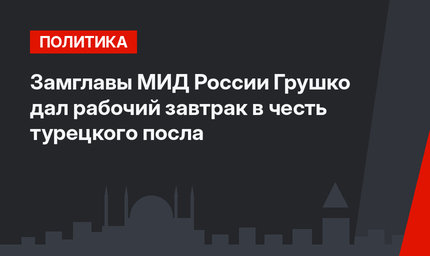 Замглавы МИД России Грушко дал рабочий завтрак в честь турецкого посла