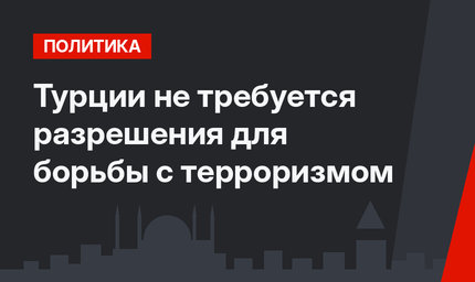 Турции не требуется разрешения для борьбы с терроризмом