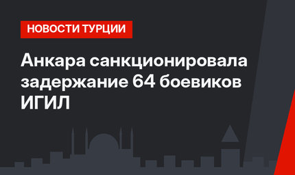 Анкара санкционировала задержание 64 боевиков ИГИЛ