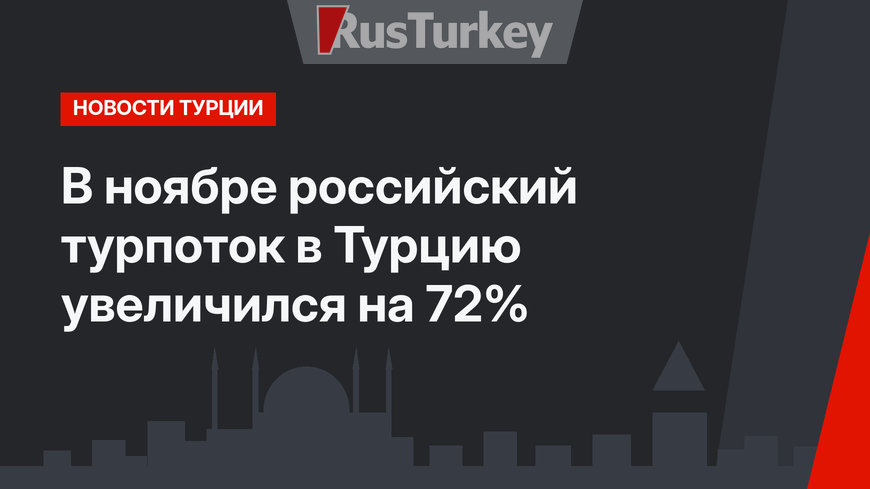 В ноябре российский турпоток в Турцию увеличился на 72%