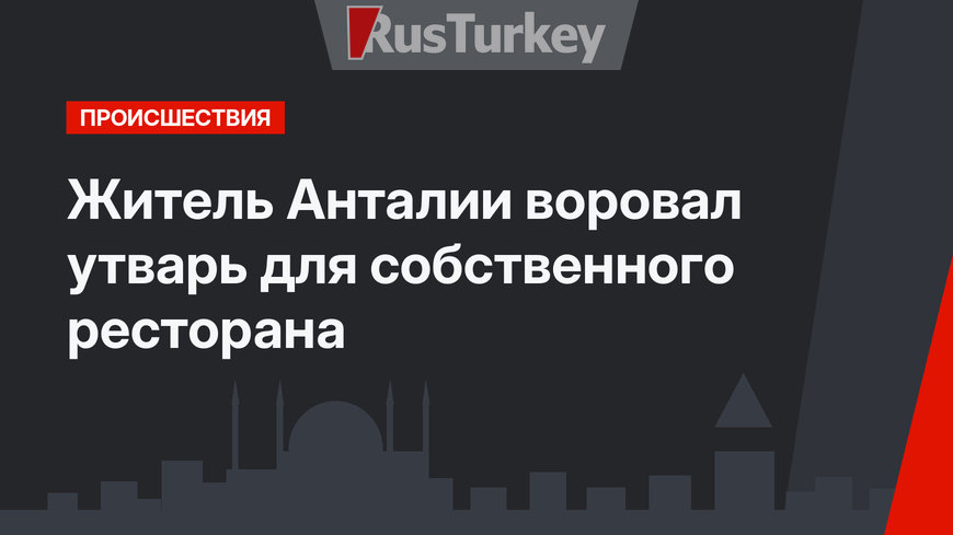 Житель Анталии воровал утварь для собственного ресторана