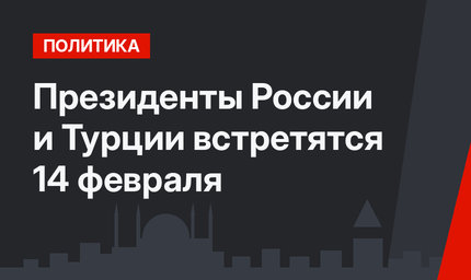 Президенты России и Турции встретятся 14 февраля