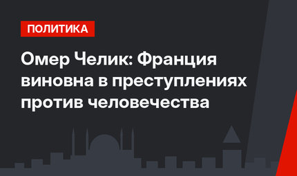 Омер Челик: Франция виновна в преступлениях против человечества