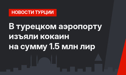 В турецком аэропорту изъяли кокаин на сумму 1.5 млн лир