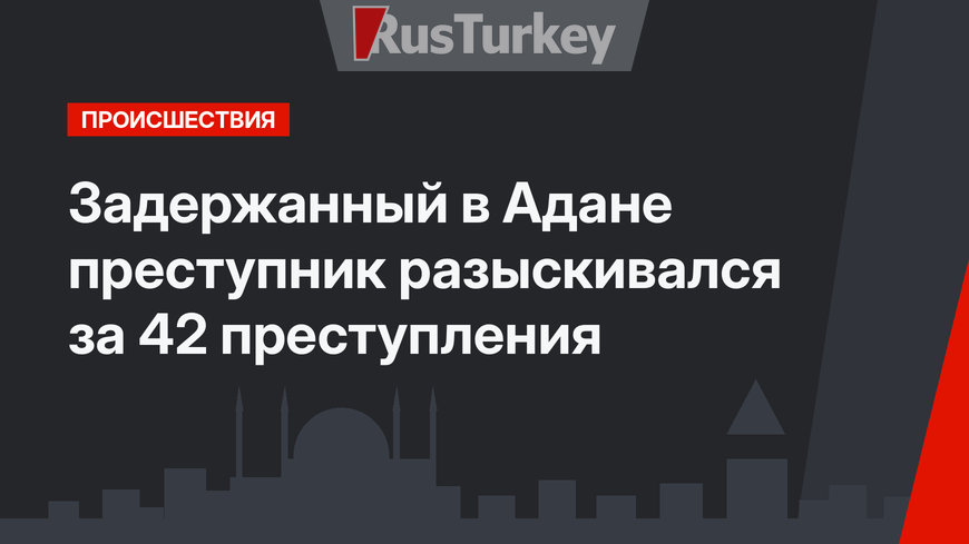 Задержанный в Адане преступник разыскивался за 42 преступления