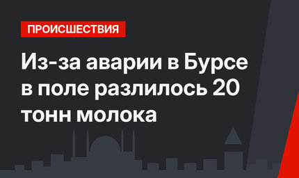 Из-за аварии в Бурсе в поле разлилось 20 тонн молока