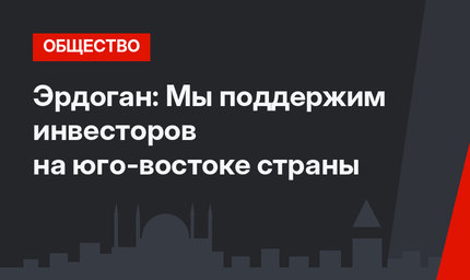 Эрдоган: Мы поддержим инвесторов на юго-востоке страны