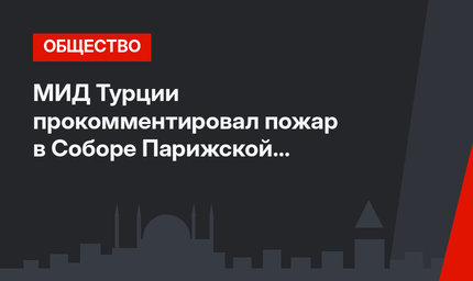 МИД Турции прокомментировал пожар в Соборе Парижской Богоматери