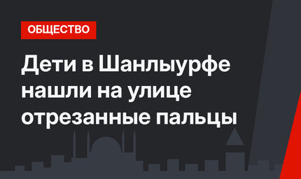 Дети в Шанлыурфе нашли на улице отрезанные пальцы