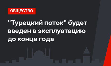 "Турецкий поток" будет введен в эксплуатацию до конца года