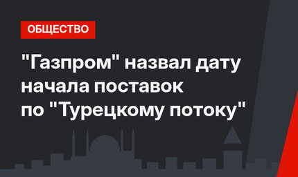 "Газпром" назвал дату начала поставок по "Турецкому потоку"