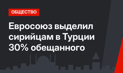 Евросоюз выделил сирийцам в Турции 30% обещанного