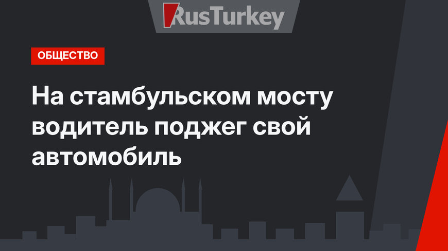 На стамбульском мосту водитель поджег свой автомобиль