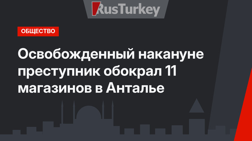 Освобожденный накануне преступник обокрал 11 магазинов в Анталье