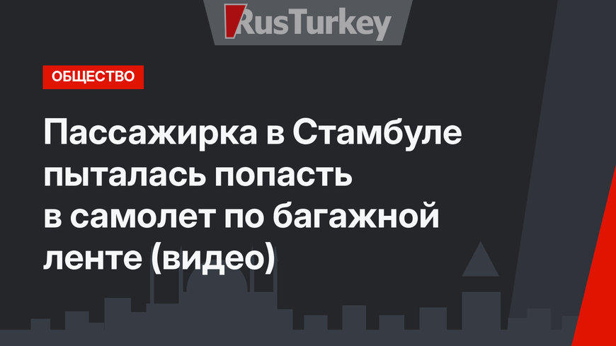 Пассажирка в Стамбуле пыталась попасть в самолет по багажной ленте (видео)