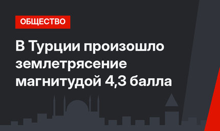 В Турции произошло землетрясение магнитудой 4,3 балла