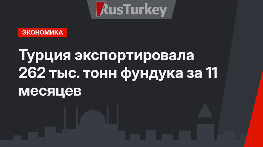 Турция экспортировала 262 тыс. тонн фундука за 11 месяцев 