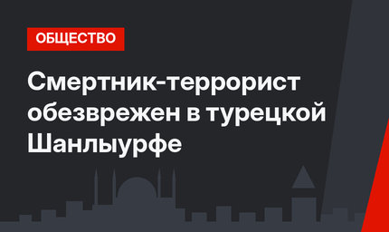 Смертник-террорист обезврежен в турецкой Шанлыурфе