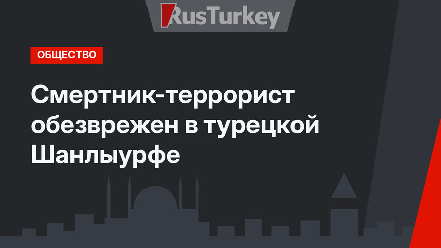 Смертник-террорист обезврежен в турецкой Шанлыурфе
