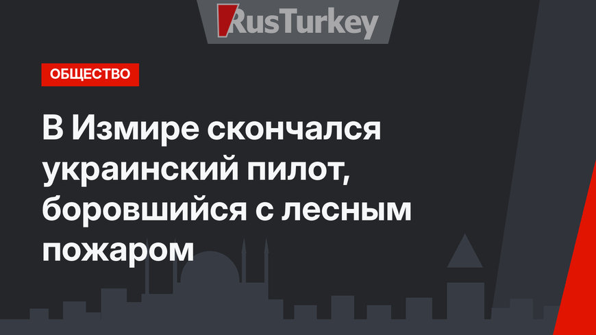 В Измире скончался украинский пилот, боровшийся с лесным пожаром 
