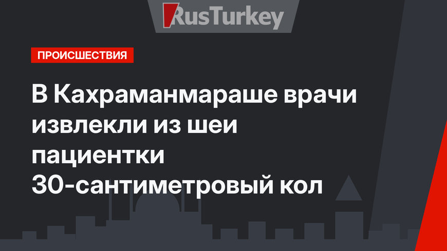 В Кахраманмараше врачи извлекли из шеи пациентки 30-сантиметровый кол