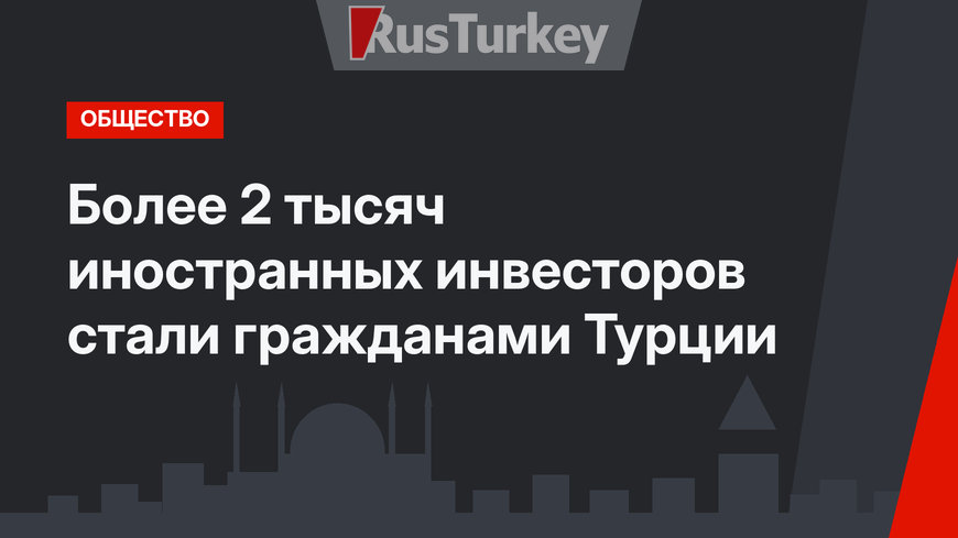 Более 2 тысяч иностранных инвесторов стали гражданами Турции