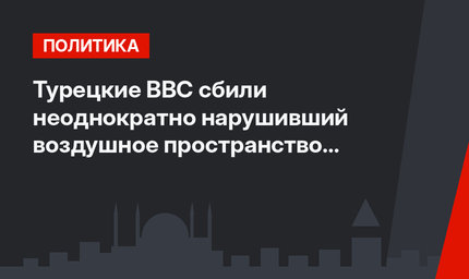 Турецкие ВВС сбили неоднократно нарушивший воздушное пространство беспилотник