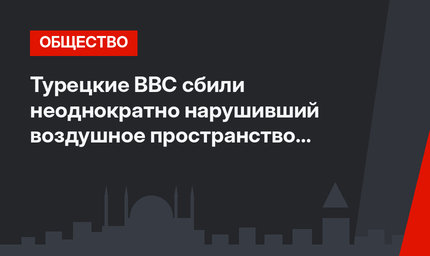 Турецкие ВВС сбили неоднократно нарушивший воздушное пространство беспилотник