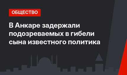 В Анкаре задержали подозреваемых в гибели сына известного политика