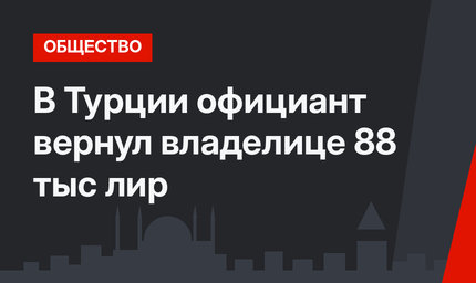 В Турции официант вернул владелице 88 тыс лир