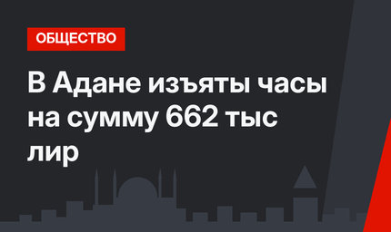 В Адане изъяты часы на сумму 662 тыс лир