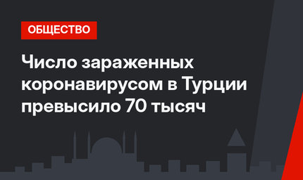 Число зараженных коронавирусом в Турции превысило 70 тысяч