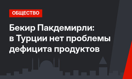 Бекир Пакдемирли: в Турции нет проблемы дефицита продуктов