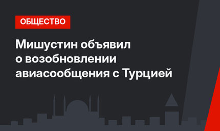 Мишустин объявил о возобновлении авиасообщения с Турцией