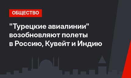 "Турецкие авиалинии" возобновляют полеты в Россию, Кувейт и Индию