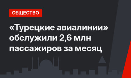 «Турецкие авиалинии» обслужили 2,6 млн пассажиров за месяц
