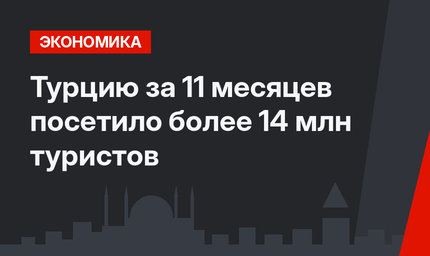 Турцию за 11 месяцев посетило более 14 млн туристов