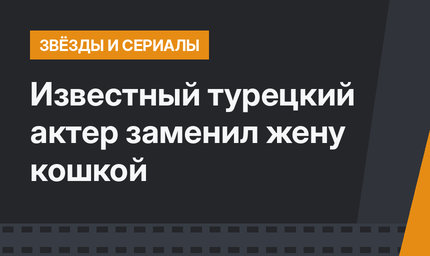 Известный турецкий актер заменил жену кошкой