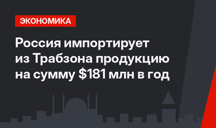 Россия импортирует из Трабзона продукцию на сумму $181 млн в год