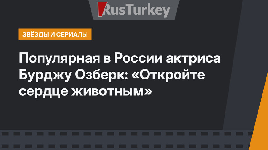 Популярная в России актриса Бурджу Озберк: «Откройте сердце животным»