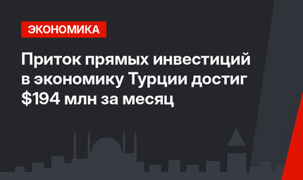 Приток прямых инвестиций в экономику Турции достиг $194 млн за месяц