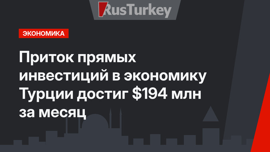 Приток прямых инвестиций в экономику Турции достиг $194 млн за месяц