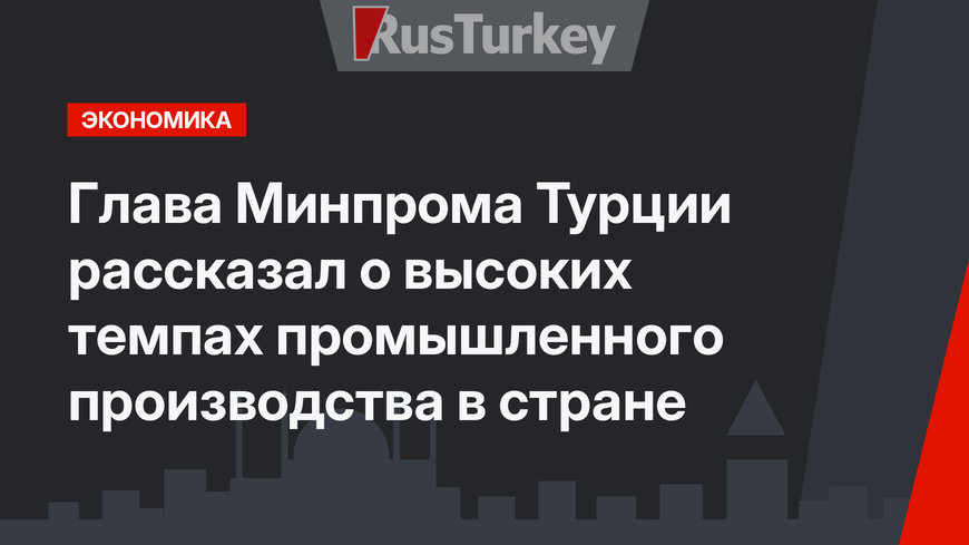Глава Минпрома Турции рассказал о высоких темпах промышленного производства в стране