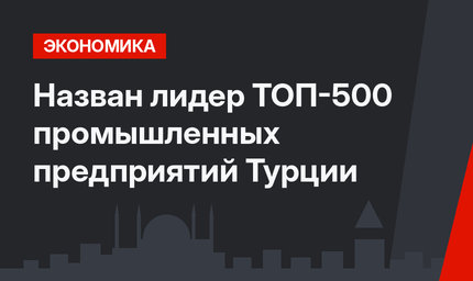 Назван лидер ТОП-500 промышленных предприятий Турции
