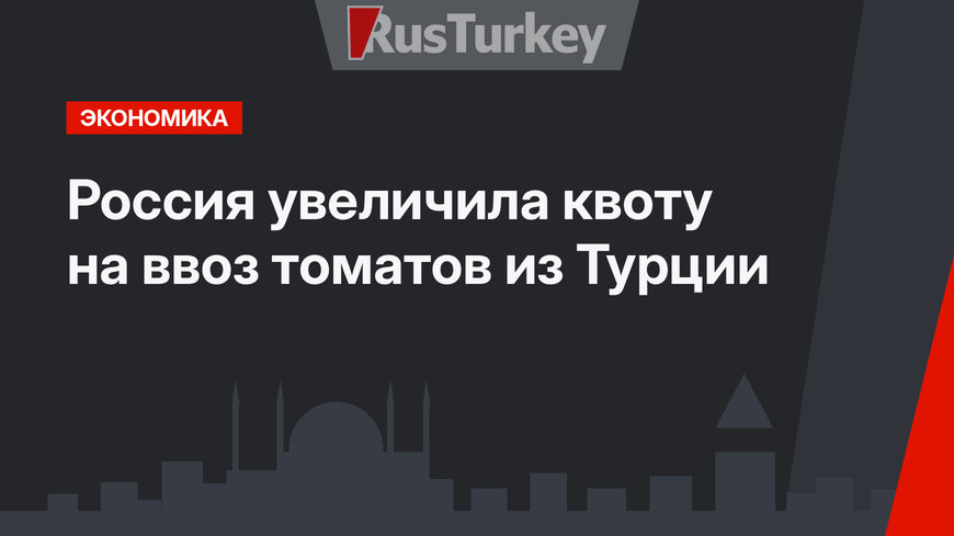 Россия увеличила квоту на ввоз томатов из Турции