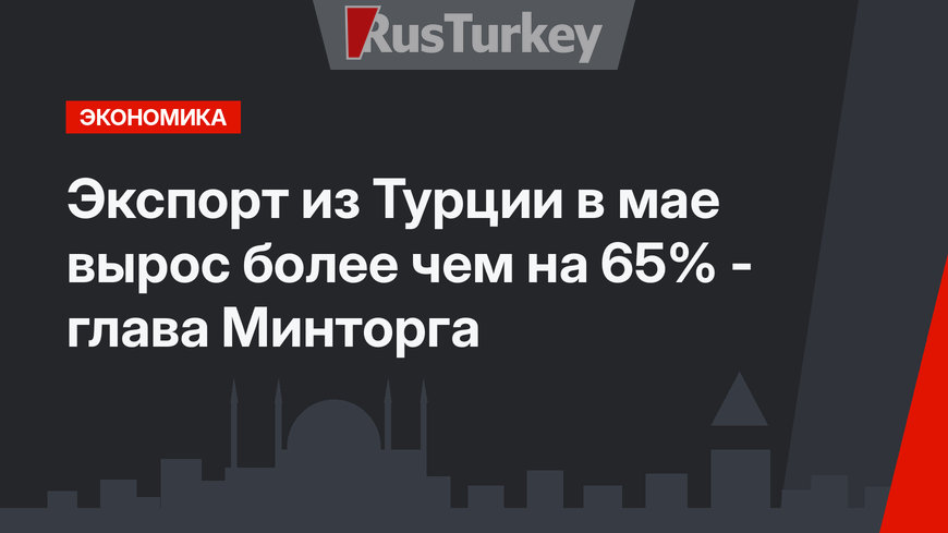 Экспорт из Турции в мае вырос более чем на 65% - глава Минторга