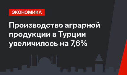 Производство аграрной продукции в Турции увеличилось на 7,6%